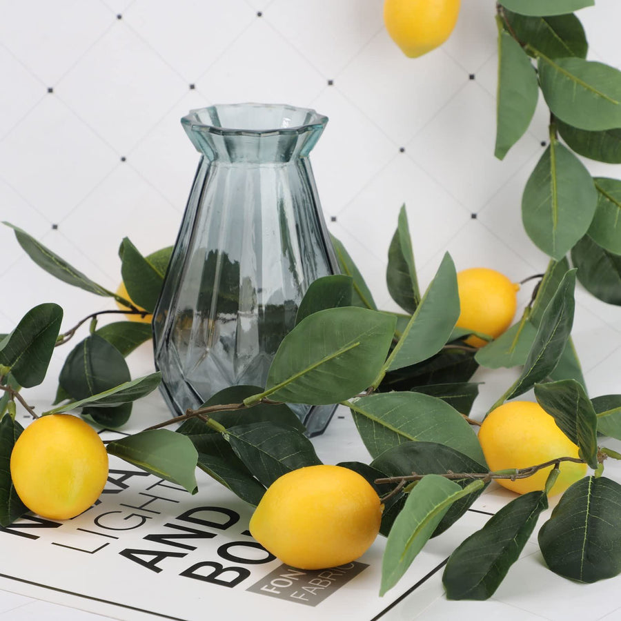 76.7 Inch Artificial Lemon Garland Greenery Garland with Foam Yellow Lemons Spring Summer Fruit Garland