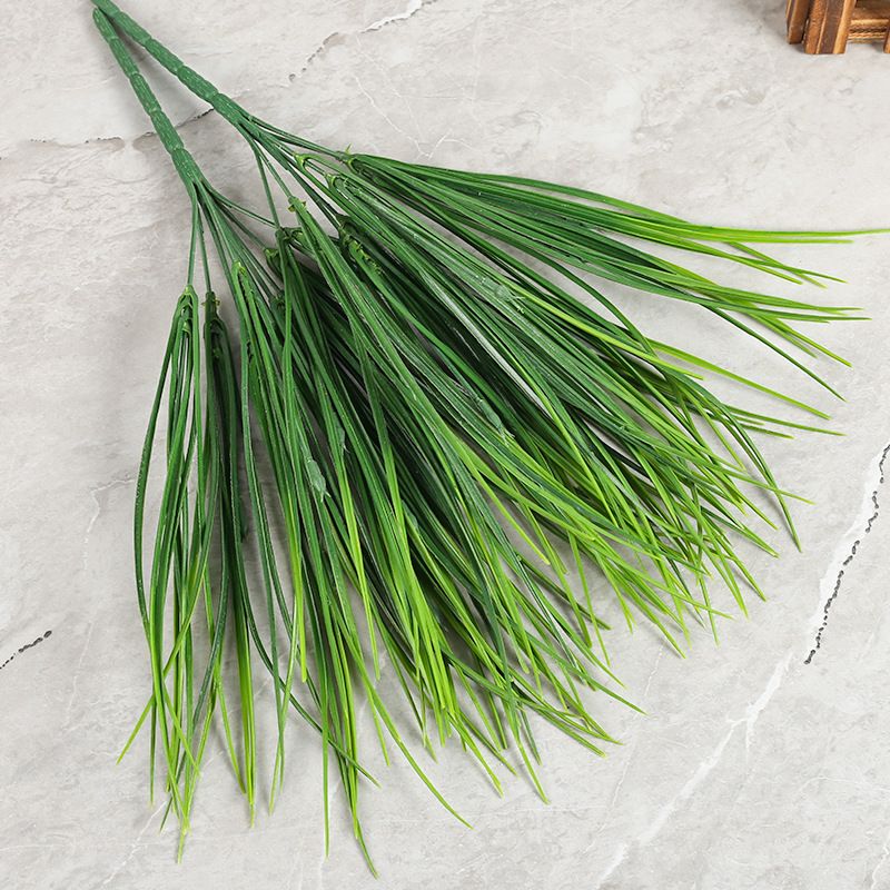 5pcs Artificial Fake Grass Plants Flowers Faux Plastic Wheat Grass Outdoor UV Resistant Greenery Shrubs Plant