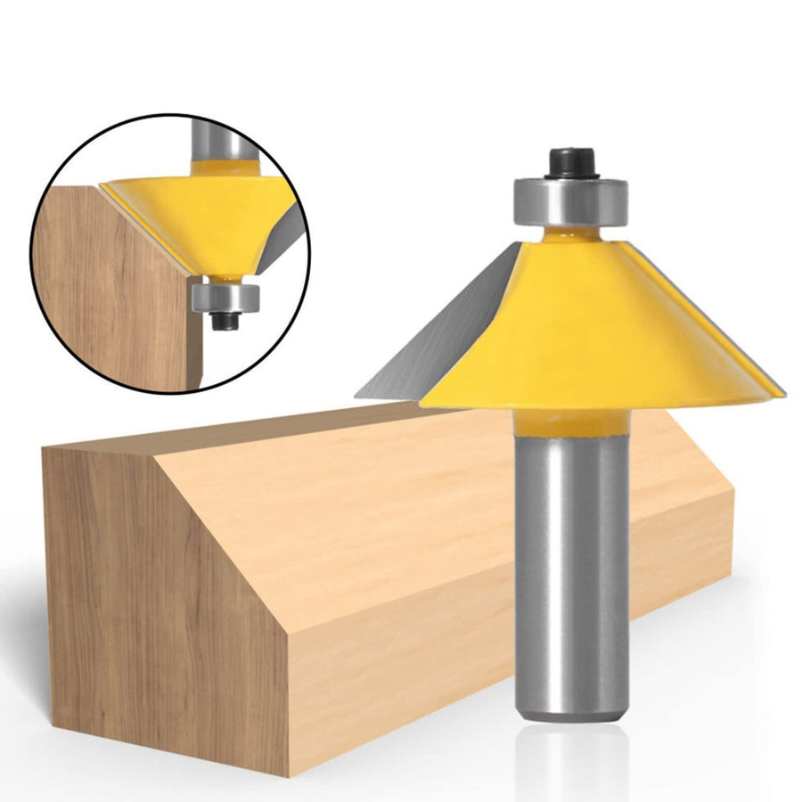 12mm Shank Woodworking Router Bit 45 Degree Chamfer Bevel Edging Router Bit Wood Cutting Tool Woodworking Router Bits,12mm Shank