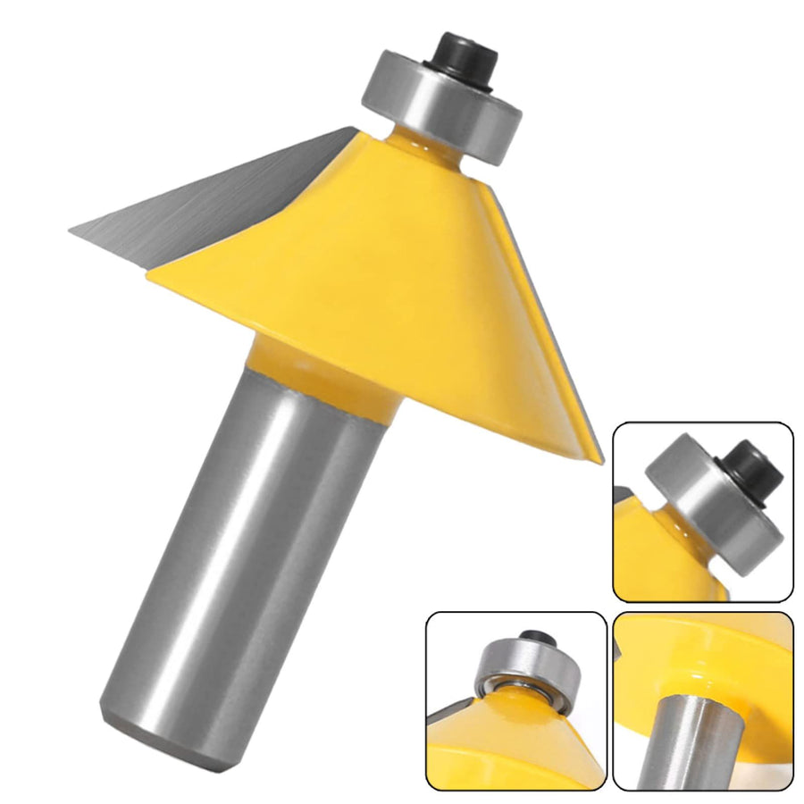 12mm Shank Woodworking Router Bit 45 Degree Chamfer Bevel Edging Router Bit Wood Cutting Tool Woodworking Router Bits,12mm Shank