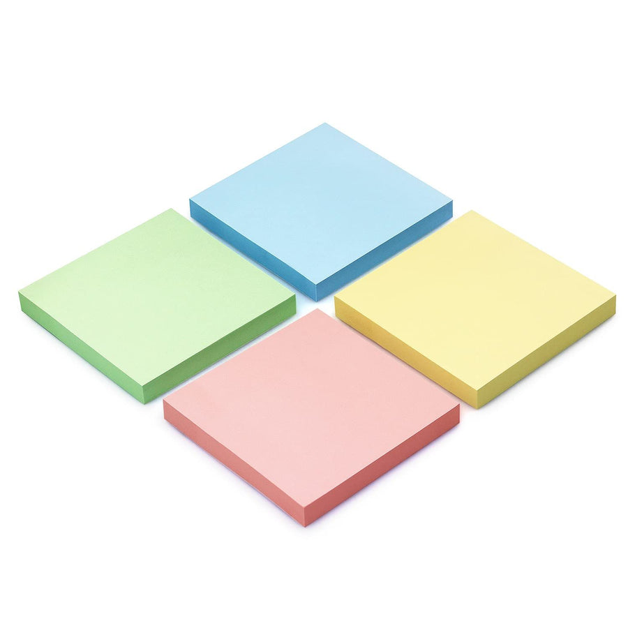 4 Pads Colours Removable Sticky Notes, Self-Stick Notes for Post, Office, School Supplies, 100 Sheets Per Pad