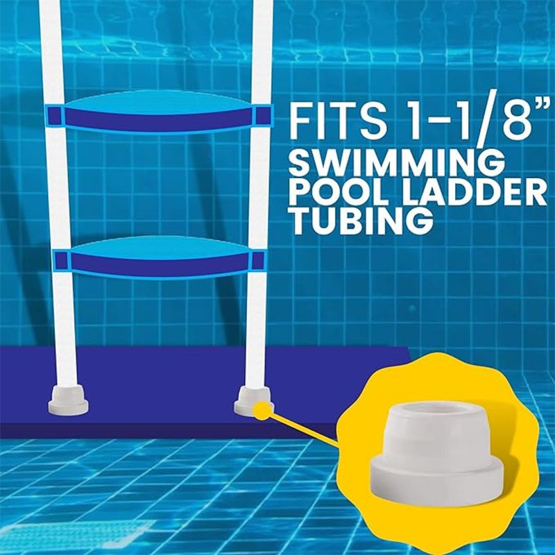 2x Outside Pool Ladder Bumpers For Inground Pool Ladder Rubber End Caps For Standard Swimming Poo