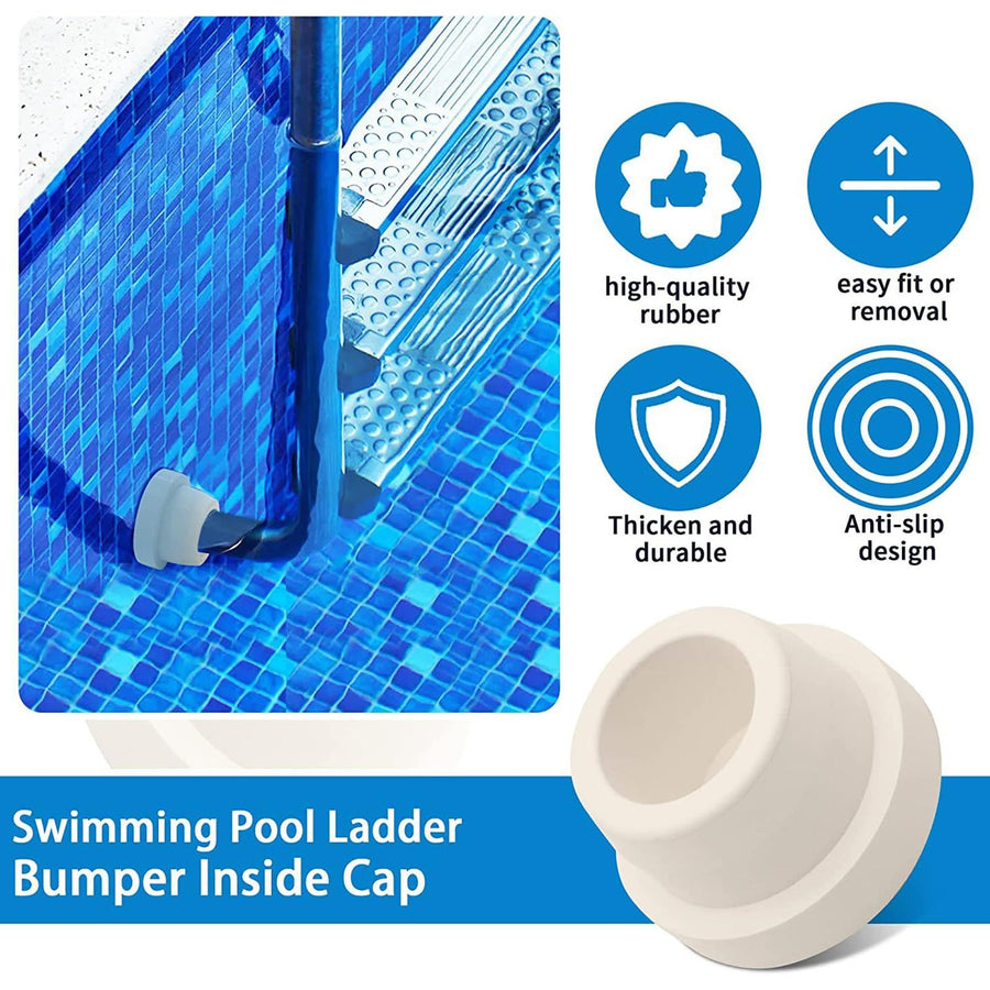 2x Outside Pool Ladder Bumpers For Inground Pool Ladder Rubber End Caps For Standard Swimming Poo