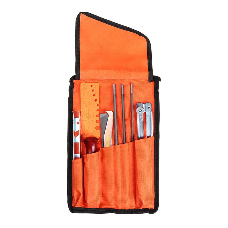 10Pcs Cloth Bag File Set Electric Chainsaw File Round Flat File Guide File Sharpener Tools Electric chain saw file
