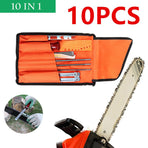 10Pcs Cloth Bag File Set Electric Chainsaw File Round Flat File Guide File Sharpener Tools Electric chain saw file
