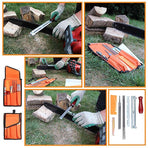 10Pcs Cloth Bag File Set Electric Chainsaw File Round Flat File Guide File Sharpener Tools Electric chain saw file
