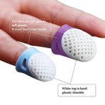 Sewing Thimble Finger Protector Silicone Rubber Anti Sticking Finger Guard for Handmade Home Sewing Patchwork DIY Crafts 6Pcs