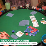 Felt Card Poker Table Cover Green Stretch Elastic Fitted Bridge Card, Mahjong,Night Table Topper Table Cloth Protector