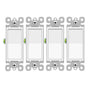 4Pack Three Way Switch Rocker Switch 15A 120/277V, On/Off Rocker Paddle Interrupter, Residential/Commercial Grade,Home & Office