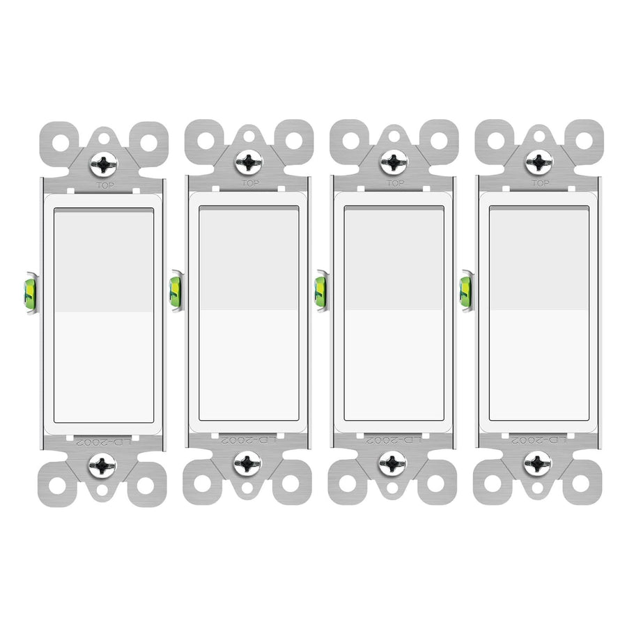 4Pack Three Way Switch Rocker Switch 15A 120/277V, On/Off Rocker Paddle Interrupter, Residential/Commercial Grade,Home & Office