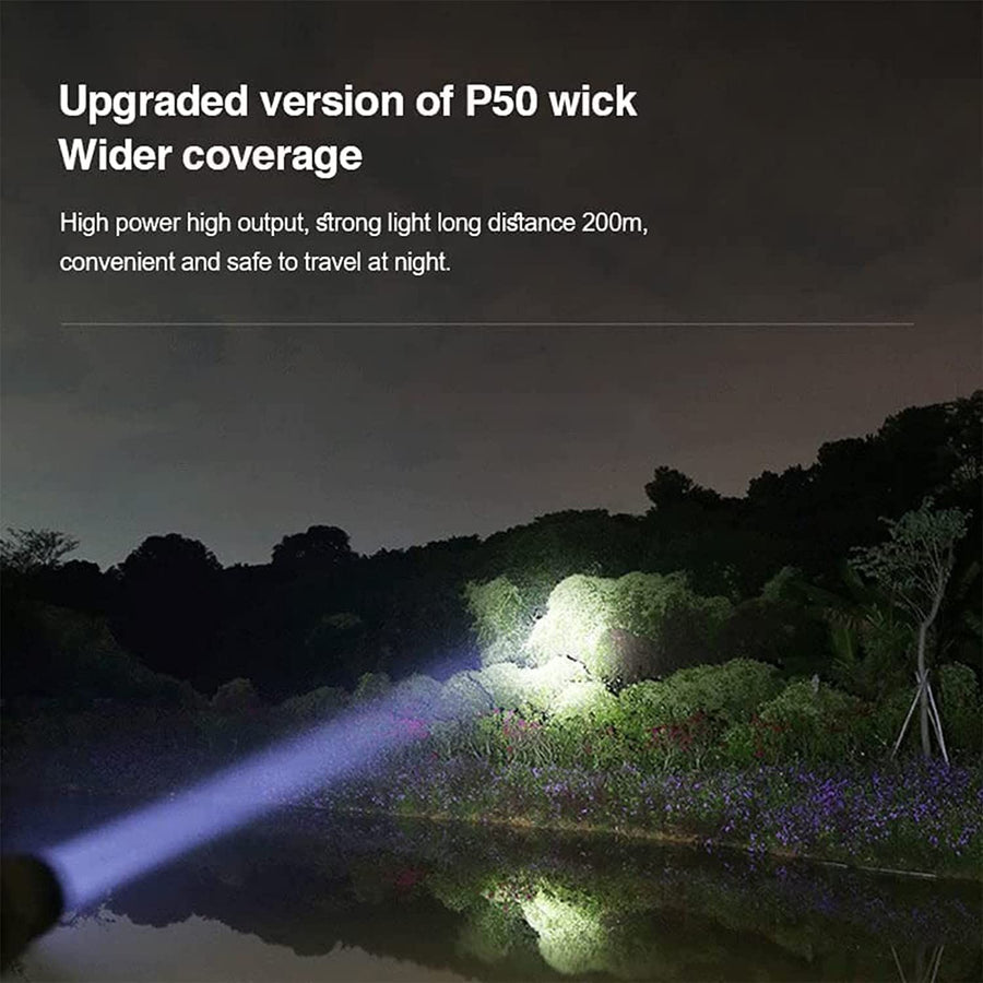 Led Rechargeable Tactical Laser Flashlight 8 High Lumens, Waterproof Zoomable Pocket Flashlight for Outdoor Camping Emergency