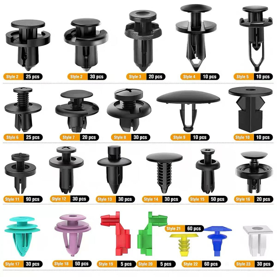 725Pcs Auto Trim Removal Tool Kit, Car Push Retainer Clips & Auto Fasteners Kit, Universal Push Bumper Fastener Rivet Clips