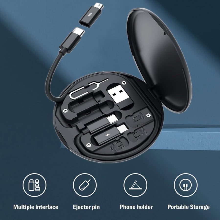 USB Adapter Cable Kit, Multi Charging Cable Case Convertor Adapter, Data Transfer Contains Card Slot for Traveling