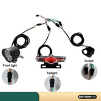 Headlight and Tail Light Sets, Headlight Front Rear Light Taillight with Horn for Electric Bicycle Series Motor