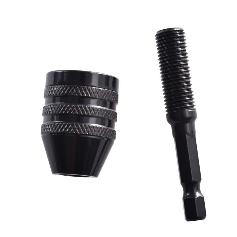 2 pcs Drill Chuck Adapter, Hex Shank Keyless Drill Chuck Fast Change Adapter Converter Drill Adapter in 0.3-6.5 mm