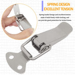 Toggle Latch Spring Loaded Toggle Latch, 2Pieces Catch Clamp Clip Silver Catch Hasp Clamp Clip Duck Billed Buckle for Trunk, Case
