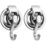 Suction Cup Hooks for Shower, Bathroom, Kitchen, Glass Door, Mirror, Tile – Loofah, Towel, Coat, Bath Robe Hook Holder ( 2Pack)