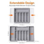 ware Drawer Organizer, Expandable Utensil Organizer for Kitchen Drawers, Adjustable Cutlery and Flatware Tray