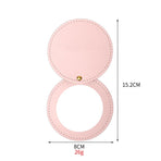 5 Pcs Compact Mirrors for Purses Unbreakable Stainless Steel Mirror with PU Leather Sleeve Mini Portable Makeup Mirror
