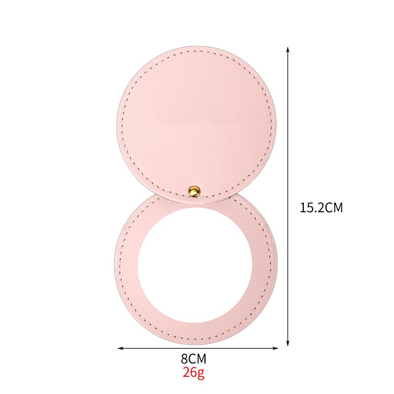 5 Pcs Compact Mirrors for Purses Unbreakable Stainless Steel Mirror with PU Leather Sleeve Mini Portable Makeup Mirror