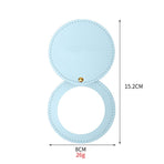 5 Pcs Compact Mirrors for Purses Unbreakable Stainless Steel Mirror with PU Leather Sleeve Mini Portable Makeup Mirror