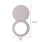 5 Pcs Compact Mirrors for Purses Unbreakable Stainless Steel Mirror with PU Leather Sleeve Mini Portable Makeup Mirror