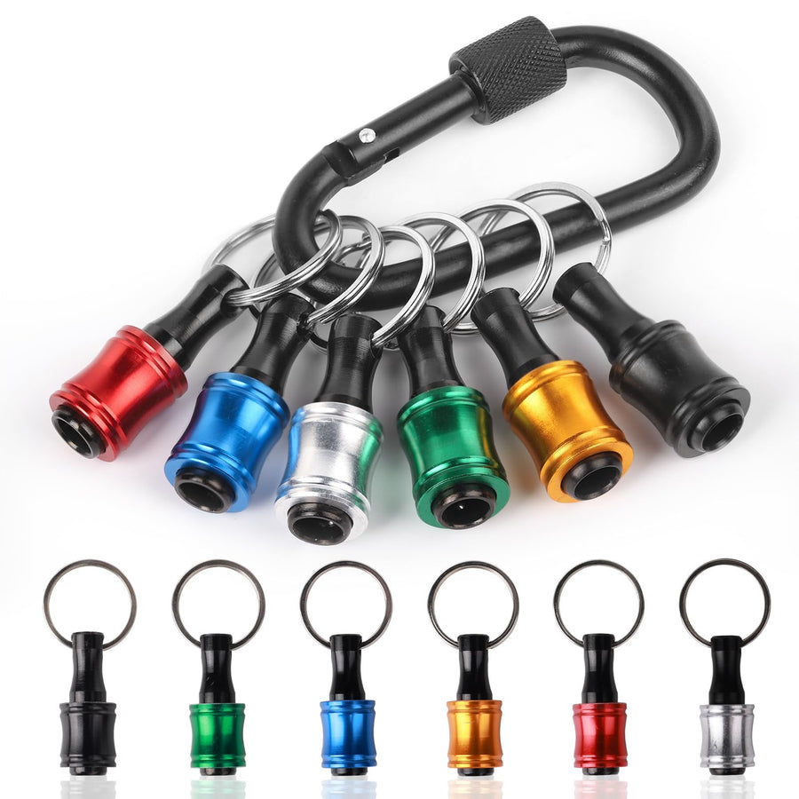 Bit Holder Keychain - Quick Release Bit Holder, 1/4 Hex Drill Bit Holder Gadgets for Men, Drill Bit Organizer1set
