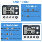 Digital Dual Kitchen Timer, Cooking Timer, Dual Count Up ＆ Down Timer with Magnetic Back, Large Display, Adjustable Volume