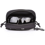 Tactical Glasses Case Glasses Pouch. Portable Eyeglasses Cases Eyewear Box. Eyeglass Case with Clip （black）