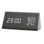 Digital Alarm Clocks Wooden LED Time Display for Bedrooms with Humidity&Temperature Detect Smart LED Digital Clock