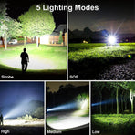 Rechargeable Flashlights,Lumens Flashlight,Tactical Flashlight with Zoomable,Super Bright Waterproof Flashlights for Emergencies