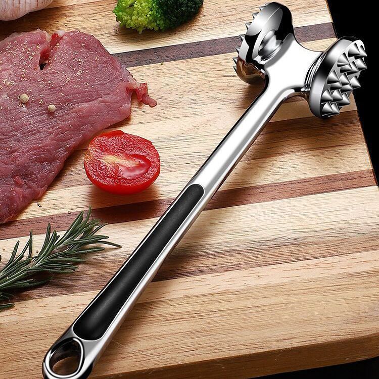 Meat Tenderizer Hammer Mallet Tool Pounder For Tenderizing Steak Beef And Poultry.With Rubber Comfort Grip Handle.Dishwasher Easy