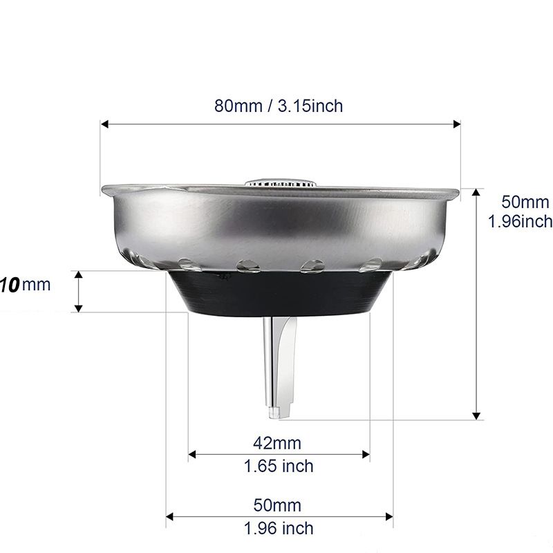 Kitchen Sink Stopper and Strainer Oil Rubbed Bronze Sink Drain Strainer Basket Replacement for Standard Drain