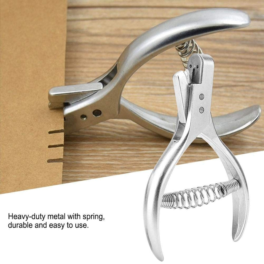 Hand Held ID Card Slot Hole Punch Metal Puncher Pliers Punching Tool for ID Card Badge PVC Photo Tag （silvery）