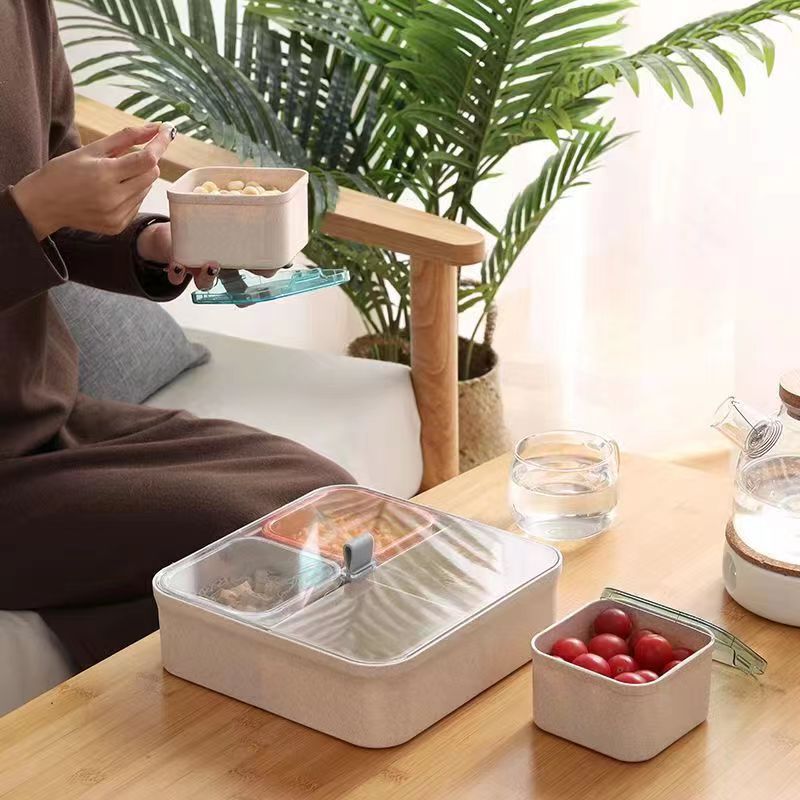 Snack Serving Tray, Appetizer Tray, 4 Compartment Food Platter Dried Fruit Tray Food Storage Containers for Fruit Cakes kitchen