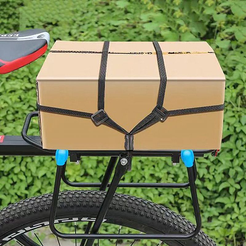 Universal Motorcycle Helmet Luggage Rope 60 cm Motorcycle Bungee Cord Bandage Retractable Elastic Strap with 2 Hooks (Black)