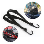 Universal Motorcycle Helmet Luggage Rope 60 cm Motorcycle Bungee Cord Bandage Retractable Elastic Strap with 2 Hooks (Black)
