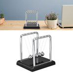 Metal Balance Swinging Physics Science Pendulum Balls Desk Motion Toy for Office Physics Teacher Decorations(Black Bottom)