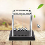 Metal Balance Swinging Physics Science Pendulum Balls Desk Motion Toy for Office Physics Teacher Decorations(Black Bottom)