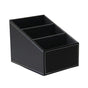 Remote Control Holder PU Leather Storage Container for TV Remote Phone Eyeglasses Desk Organizer （Black ）