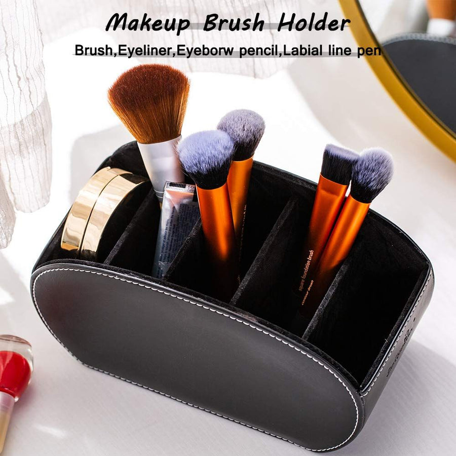 Tv Remote Control Holders Organizer Box with 5 Compartment Leather Multi-Functional Office Organization and Storage Tv Remote