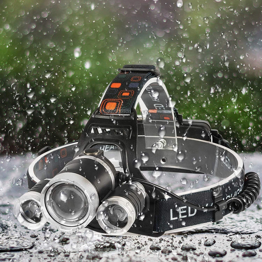 Headlamp Rechargeable LED Head Lamp Super Bright Outdoor Headlight Clips Waterproof Construction Hard Hat Head Light Adults