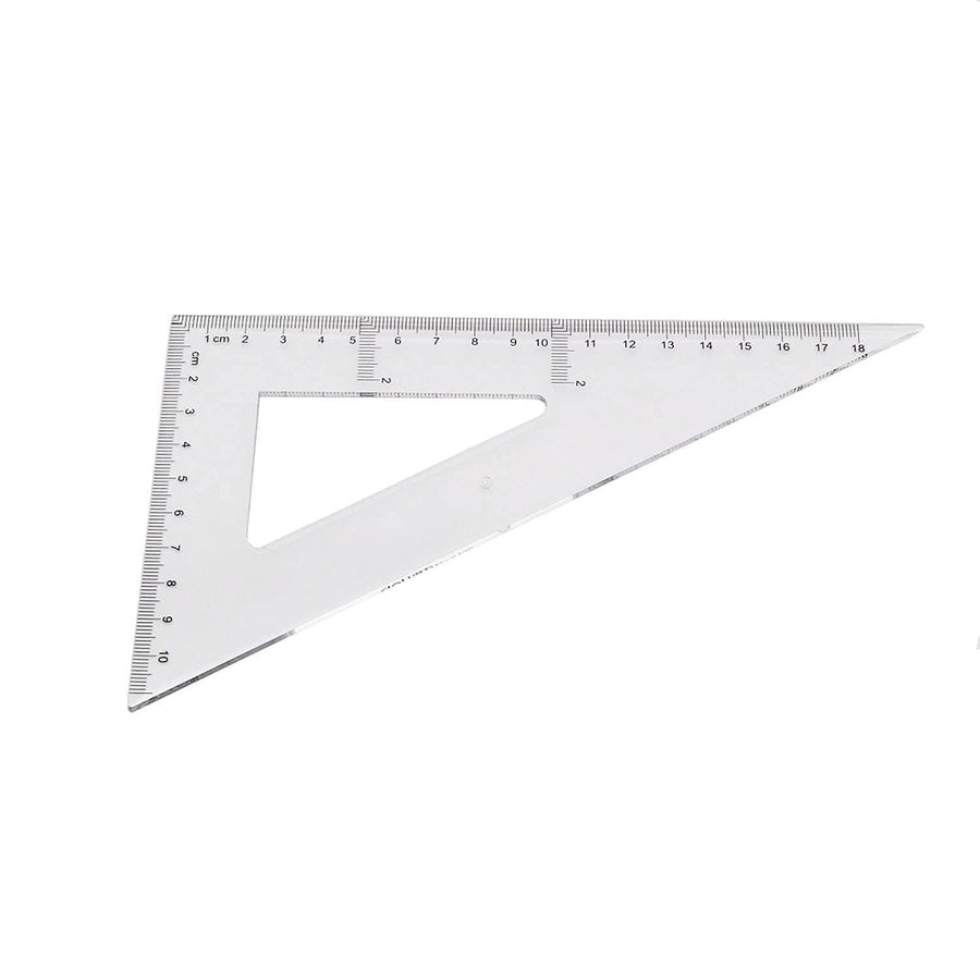 Pack of 2 Transparent Triangle Plastic Ruler Scale Set Square:30/60 Degree & 45/90 Degree Angle Acrylic Architectural Drawing