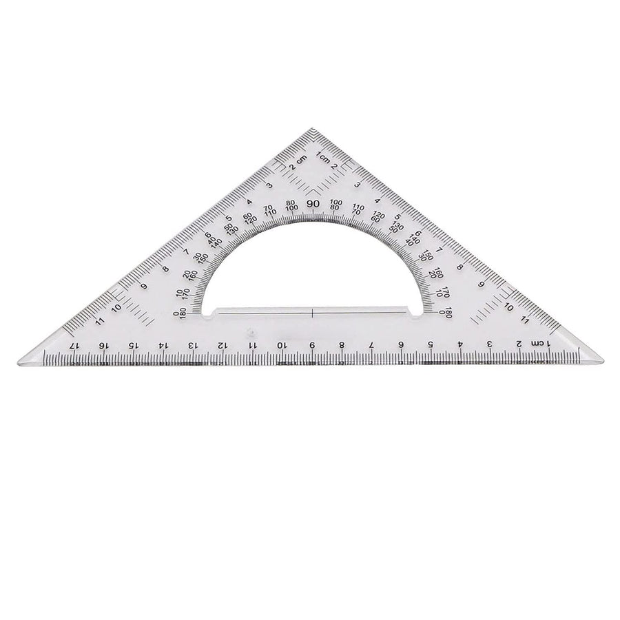 Pack of 2 Transparent Triangle Plastic Ruler Scale Set Square:30/60 Degree & 45/90 Degree Angle Acrylic Architectural Drawing