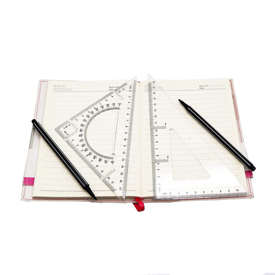 Pack of 2 Transparent Triangle Plastic Ruler Scale Set Square:30/60 Degree & 45/90 Degree Angle Acrylic Architectural Drawing