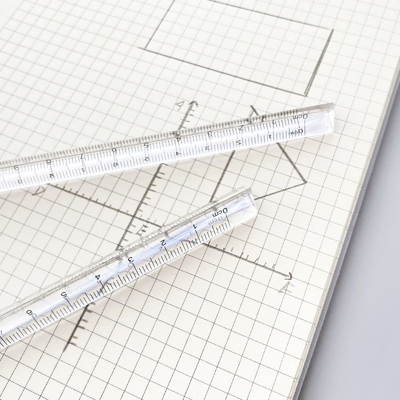 Transparent Triangular Prism Ruler Scale Ruler 0-15cm Straight Ruler for Ideal for Teacher Student Architect Clear Ruler（5pcs）