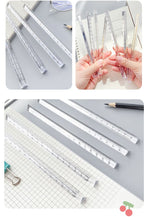 Transparent Triangular Prism Ruler Scale Ruler 0-15cm Straight Ruler for Ideal for Teacher Student Architect Clear Ruler（5pcs）