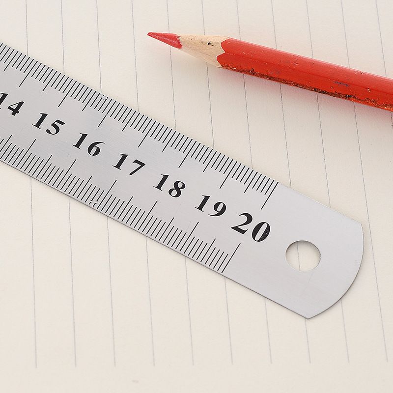 Straight Ruler Stainless Straight Ruler Measuring Tools Stationery Drafting Accessory for School Office Home 15/20Cm（2pcs）