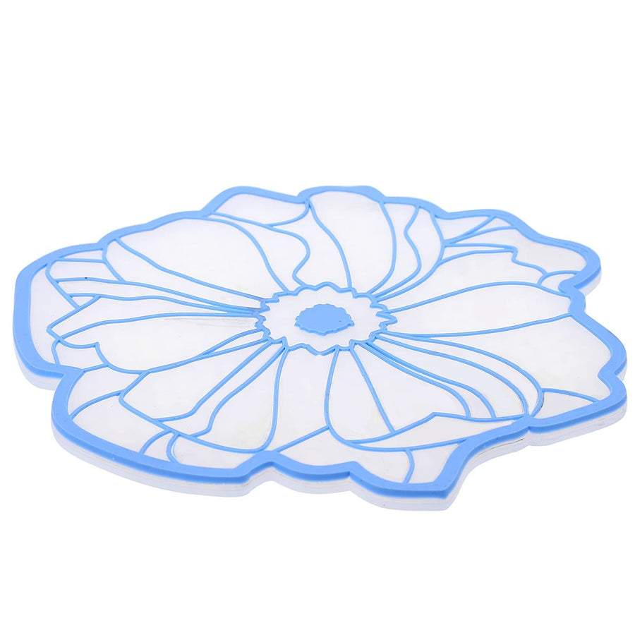 Silicone Drink Coasters, Vintage Flowers Lace 5.9 inch Cup Coffee Mug Bowl Pot Mats Pads for Home and Kitchen