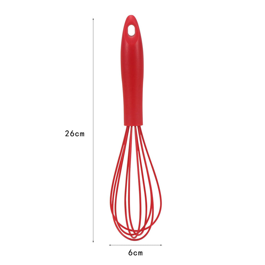 10-inch stainless steel silicone egg beater mini egg beater colorful egg beater mixer mini baking tools,(red-2 pcs)